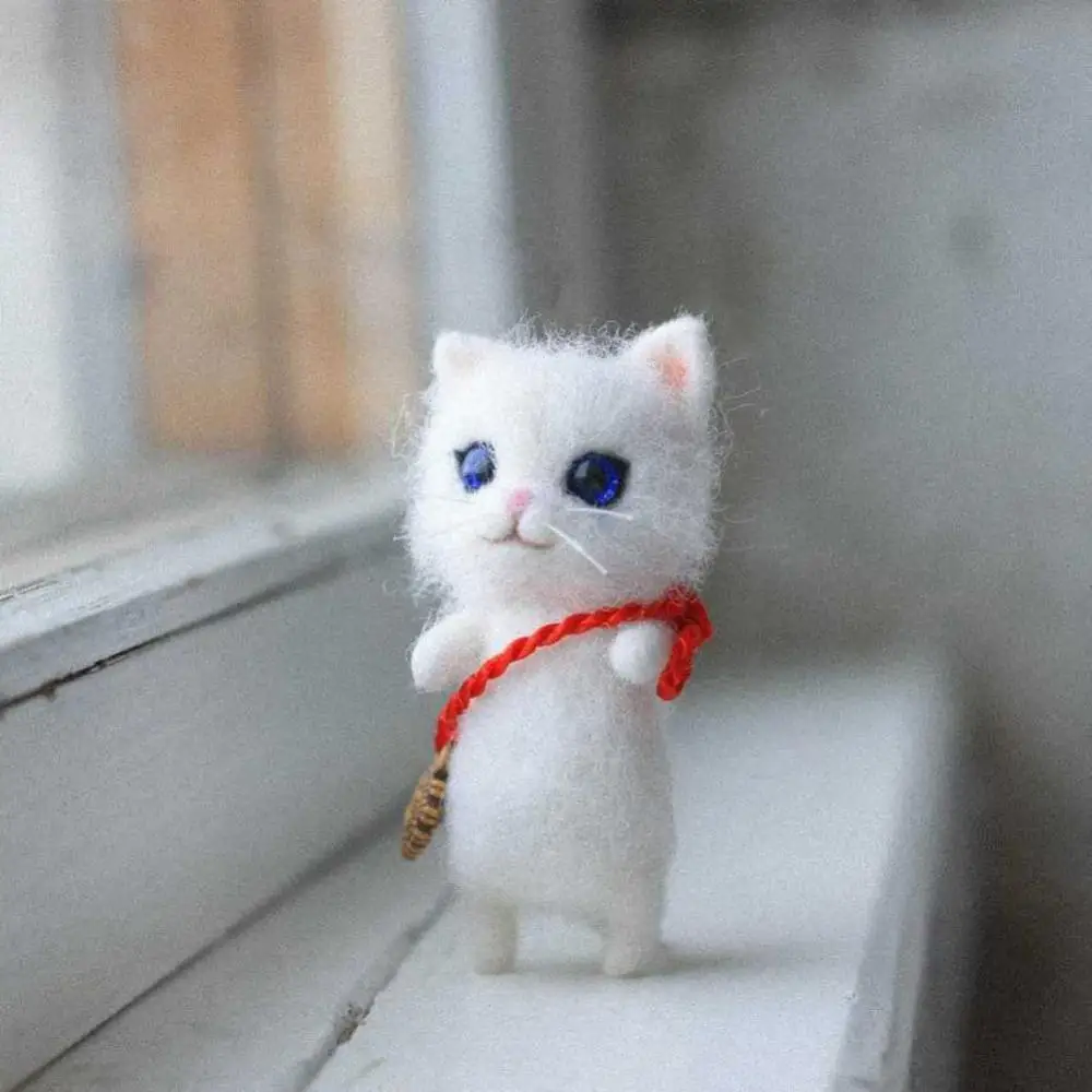 Needle Felting Cat Kit. Felting Wool. Felt Craft Activity. Kitten