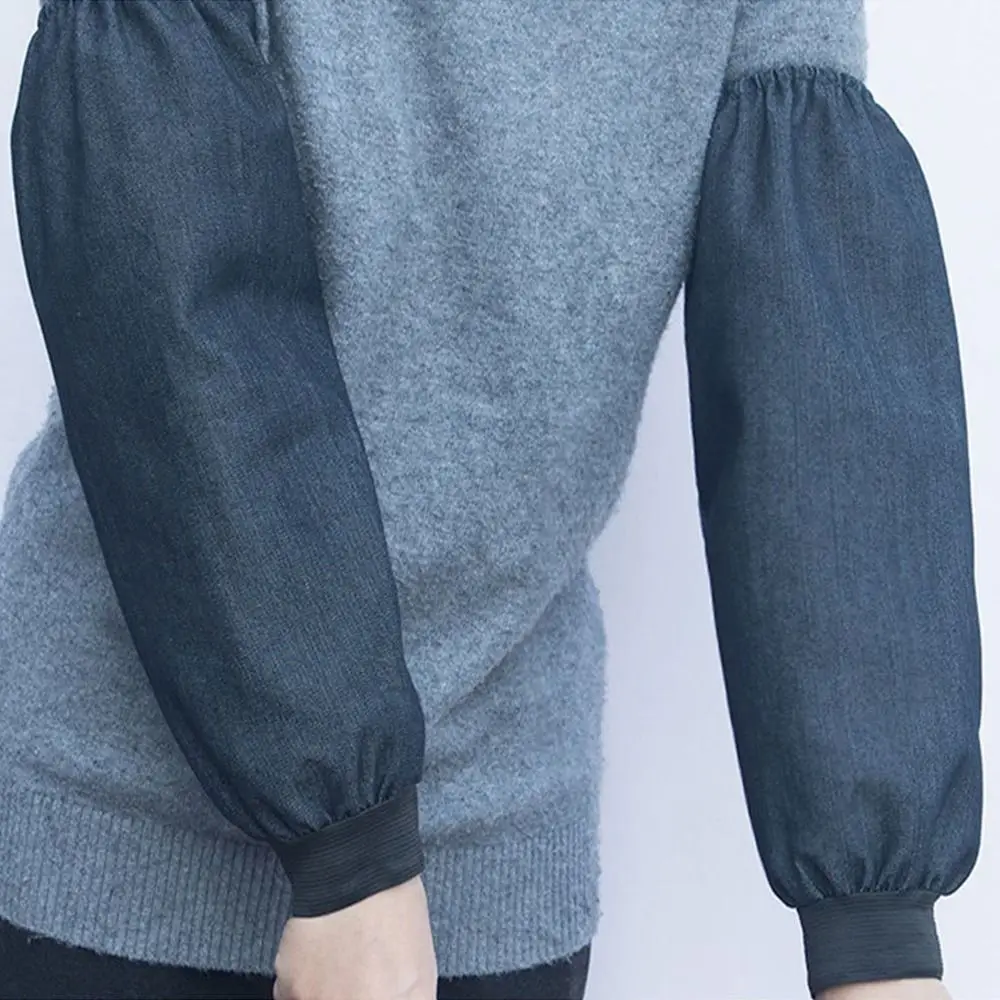 Thickened Arm Protective Sleeves Antifouling Dark Blue Welding Work Sleevelet Wear Resistant Anti-scalding Denim Oversleeves