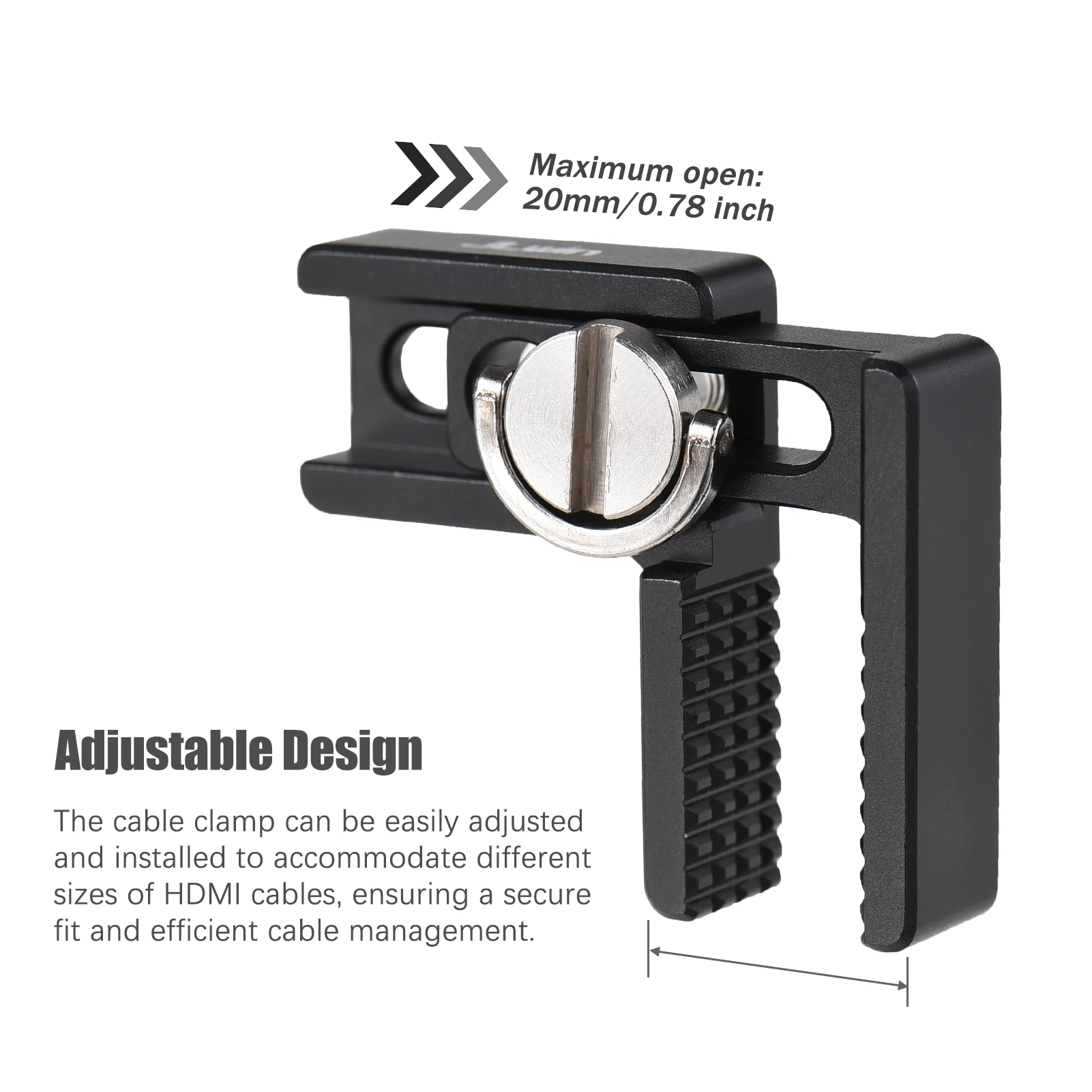 Camera Cage Cable Clamp Universal Cable Clamp Clip Aluminum Alloy with 1/4in Screw Mount for USB for Camera Cage Gimbal