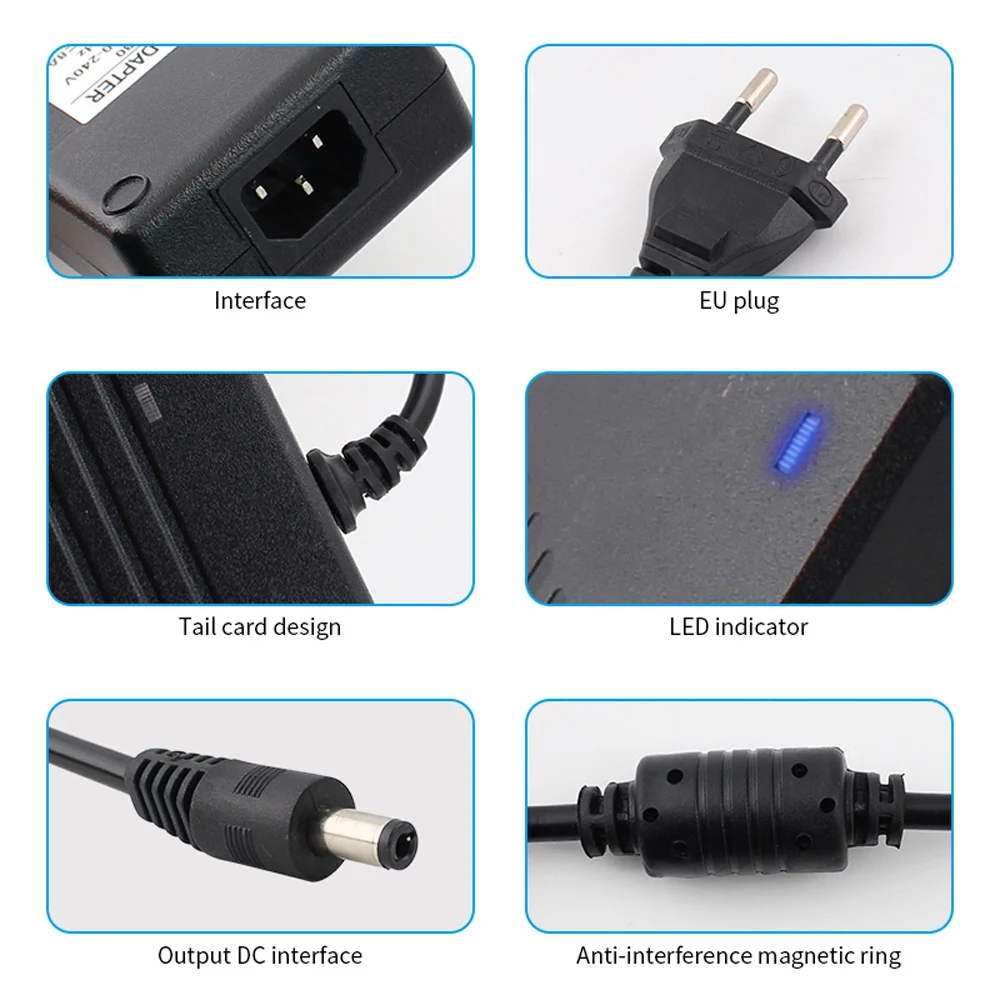 AC 110V - 220V DC 5V 12V 24 V 전원 공급 어댑터, 볼트 변압기 컨버터, LED 스트립 조명용, 1A, 2A, 3A, 5A, 6A, 8A, 10A, 5, 12, 24 V