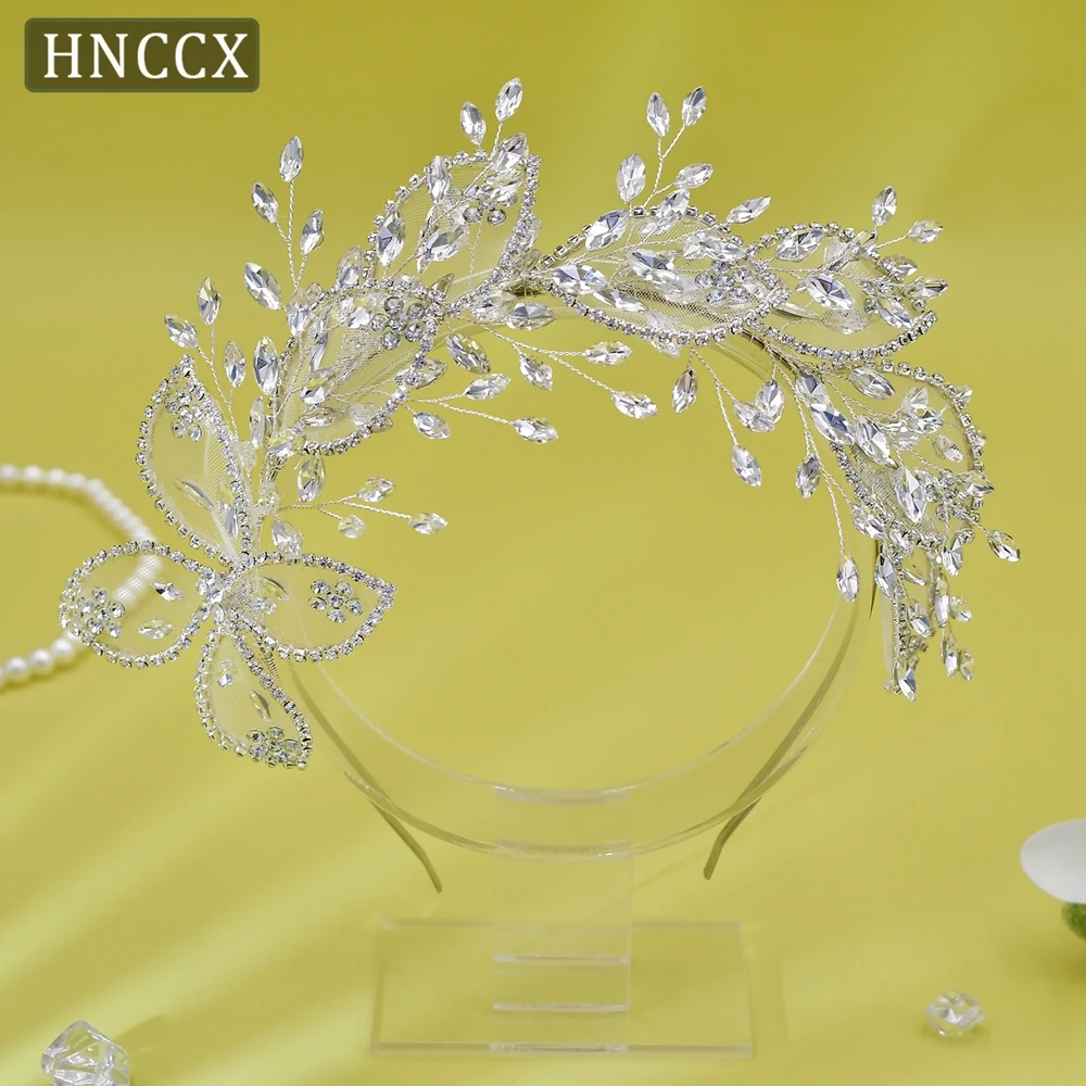 Bridal Headband Exquisite Mesh Rhinestone Leaf Woman Latest Hair Accessories for Bridesmaid Handmade Jewelry Headwear CP604