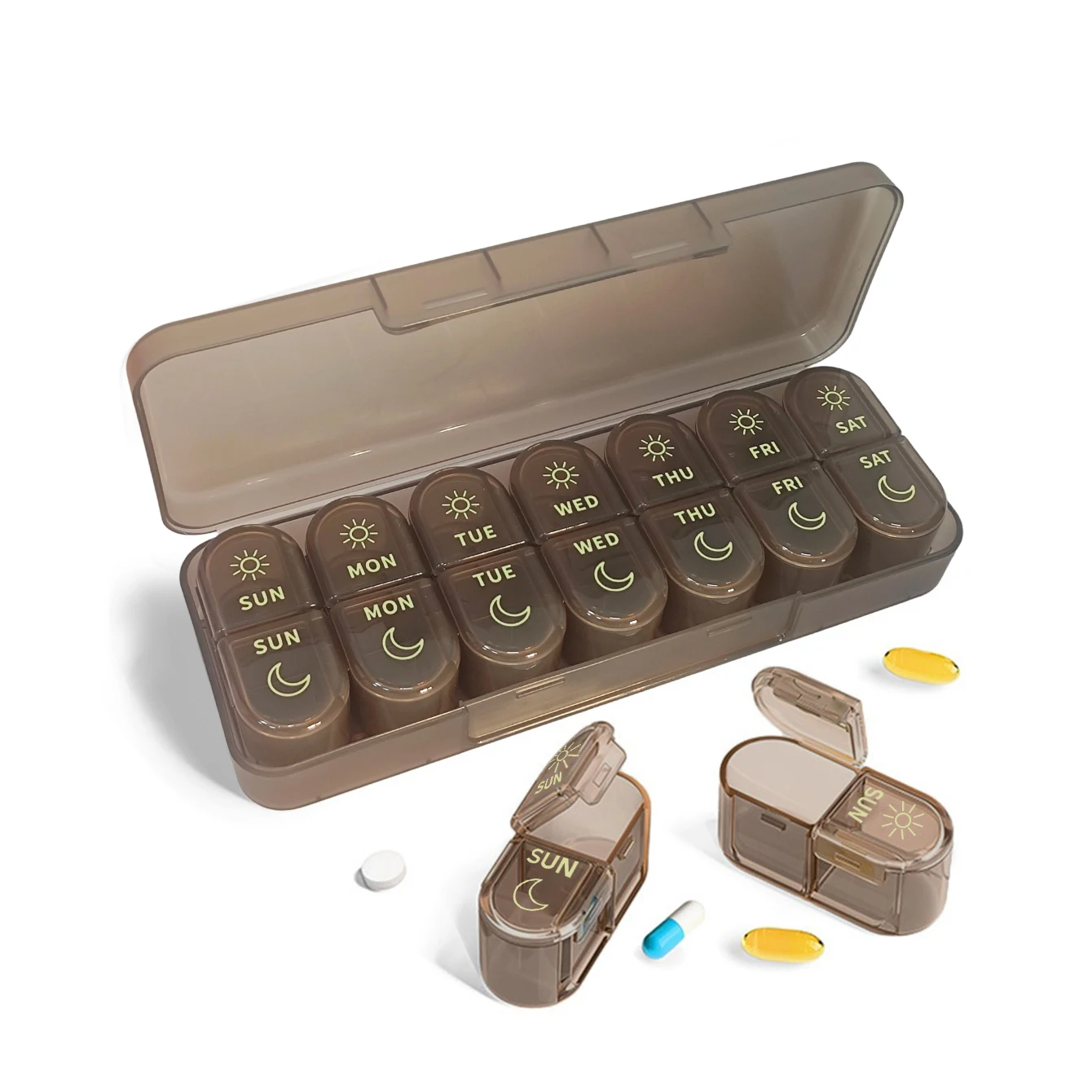Compact 7-Day Daily Pill & Vitamin Organizer with Secure Compartments