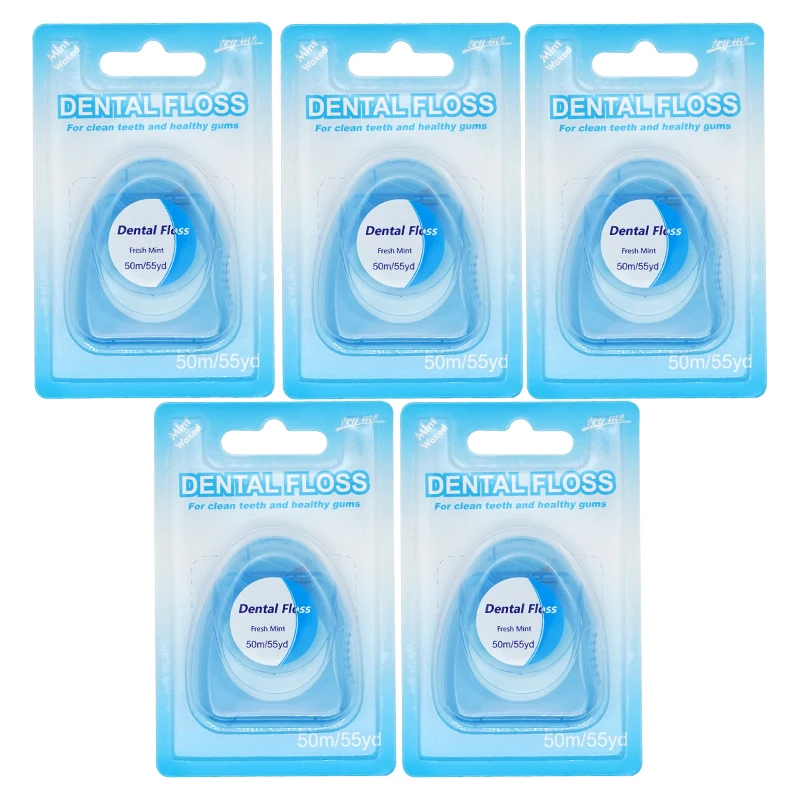 Dental Floss Teeth Stick Flosser 50m/Roll Micro Wax Mint Flavor Portable Oral Hygiene Clean Wire Interdental Brush Toothpicks