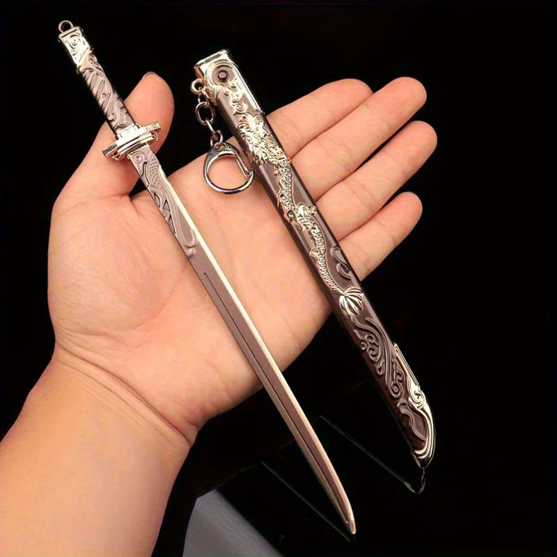 Alloy sword model sword model keychain five clawed golden dragon with sheath alloy model antique model imitation