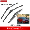 3PCS Car Wiper For Citroen C2 2003-2009 Front Rear Wiper Blades Brushes Auto Accessories 2003 2004 2005 2006 2007 2008 2009 1
