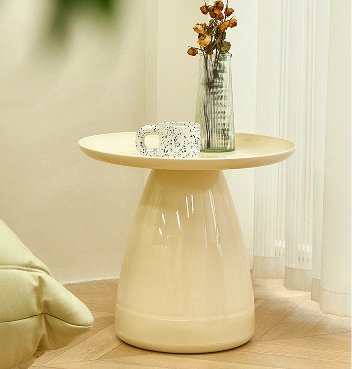 Sofa Side Table Mobile Coffee Table Home Living Room Small Round