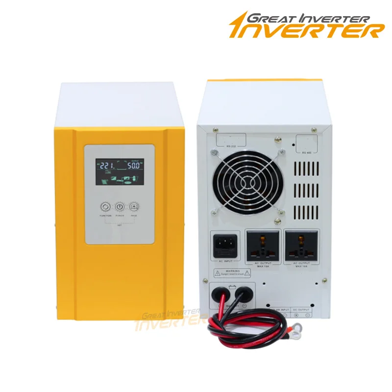 Inverter 12Vdc 500W Off Grid 110V/220Vac Inverter A Onda Sinusoidale Pura Pwm,Ups Con Funzione Di Ricarica Della Batteria Ca, Potenza Di Sovratensione