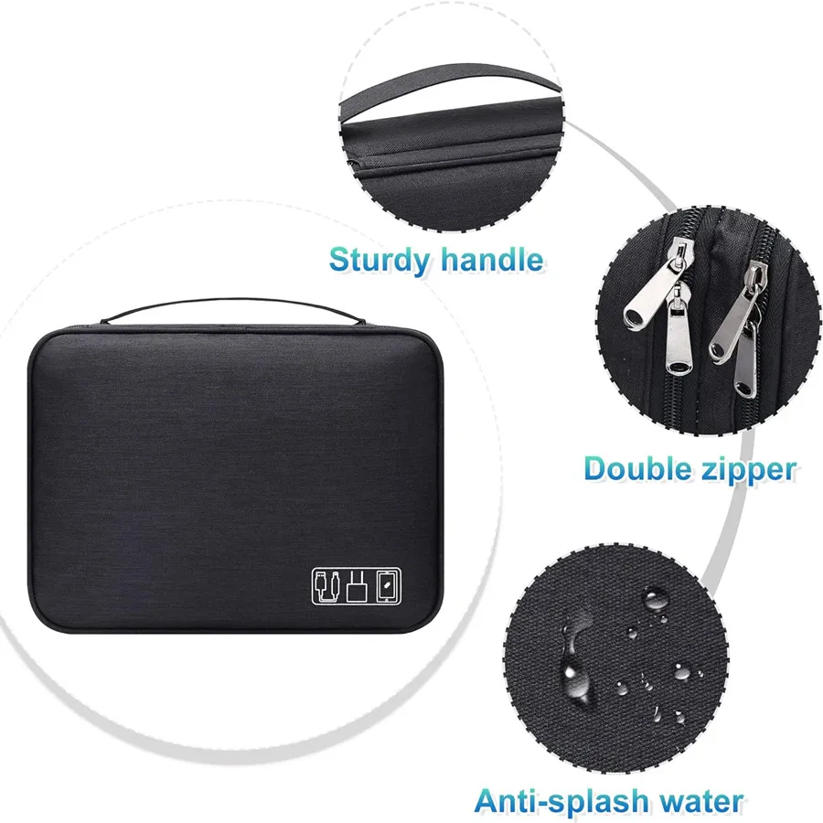 Compact Waterproof Storage Pouch for Digital Accessories and Cables