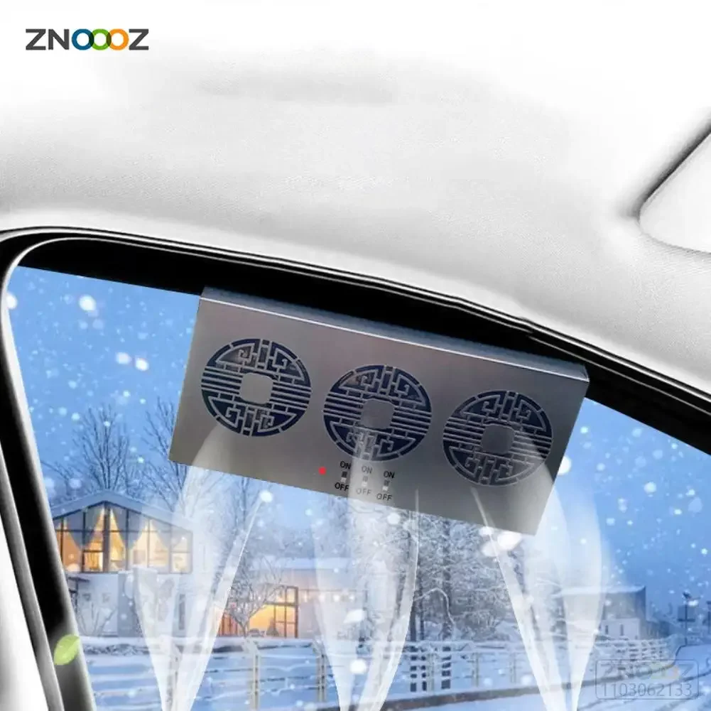 

New Solar Powered Car 3 Cooler Window Radiator Exhaust Fan Auto Air Vent Radiator Ventilation Fans Cooling System