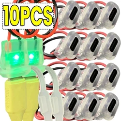 10PCS Transparent 2 - Pin USB Type - C Female Connectors with LED Lights - Waterproof Charging Sockets (10pcs)