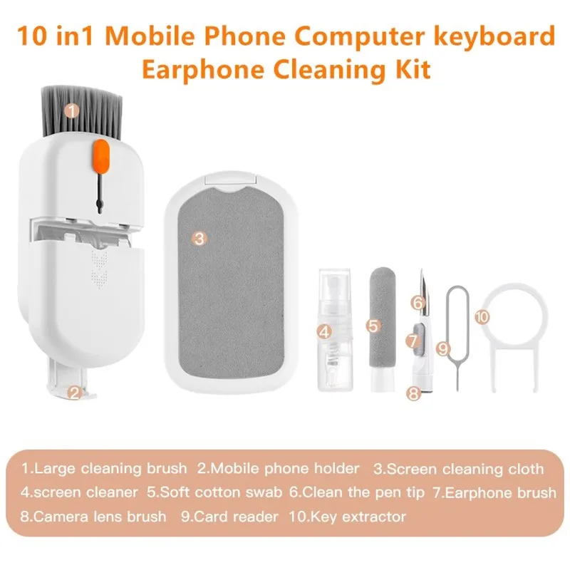 10 in 1/20in 1 Keyboard Cleaning Brush Kit Earphone Cleaning Pen for Airpod 1 2 3 Cleaning Tool for Computer/MacBook/iPad/Camera 6