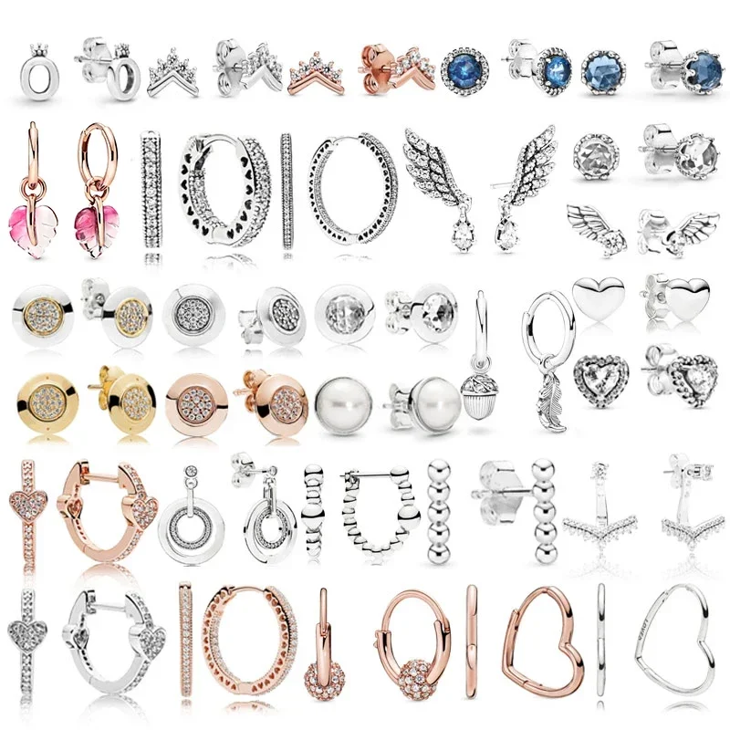 

High Quality 925 Sterling Silver pan Fashion Earrings with Original Stenciled Wedding Party Evening Woman Jewelry Gift
