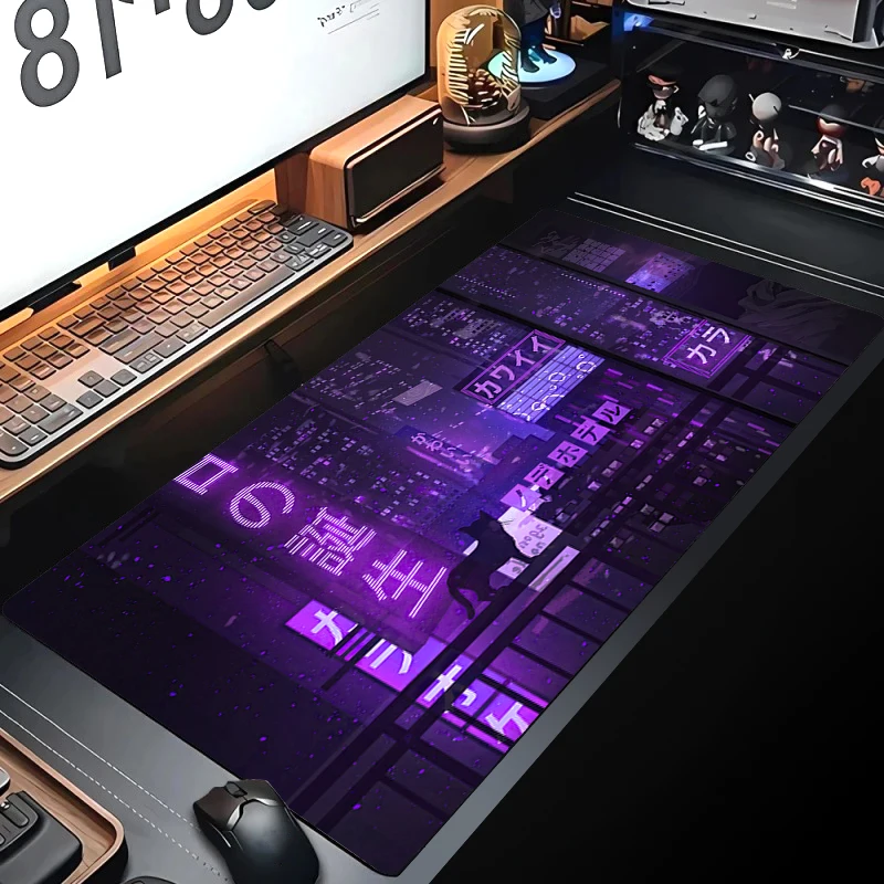 

Big Japan Mouse Pad Gamer Art Neon Large Mousepad Locking Edge Gaming Mouse Mat XXL Office Desk Mat Computer Desktop Decoration
