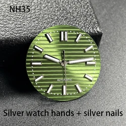 Grooved Dial with Green Luminous - Watch Modification Hands & Dial Set (Hands and dial 5)