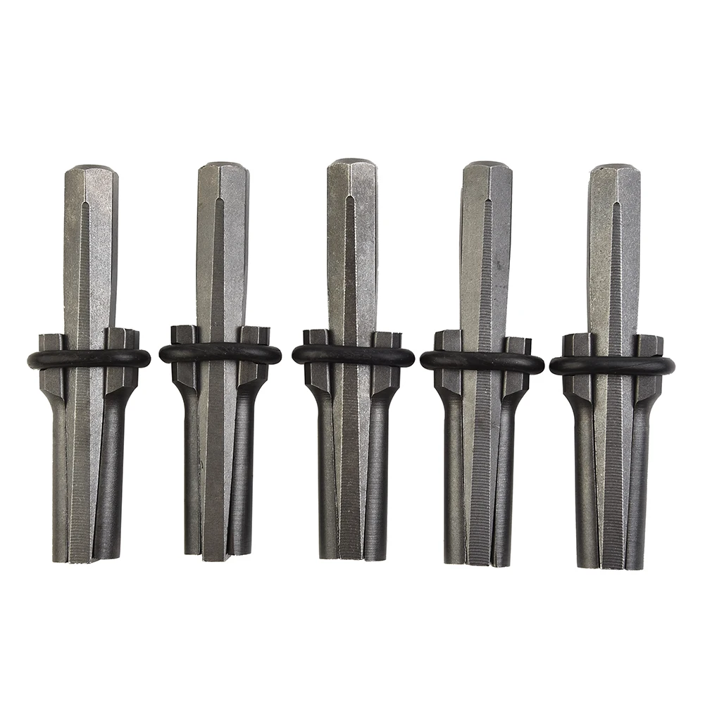 

5Pcs Rock Stone Splitters 14/16/18mm Plug Wedges And Feather Shims Concrete Rock Stone Splitter Hand Tools Stone Splitting Tool