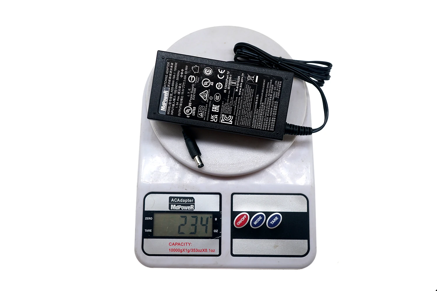 HONOTO 65W 19V 3.42A AC 어댑터 충전기 (후지쿠라 26S 27S 28S 31S 36S 38S 41S 21S 22S 퓨전 스플라이서 전원 공급 장치 ADC-19A 용)