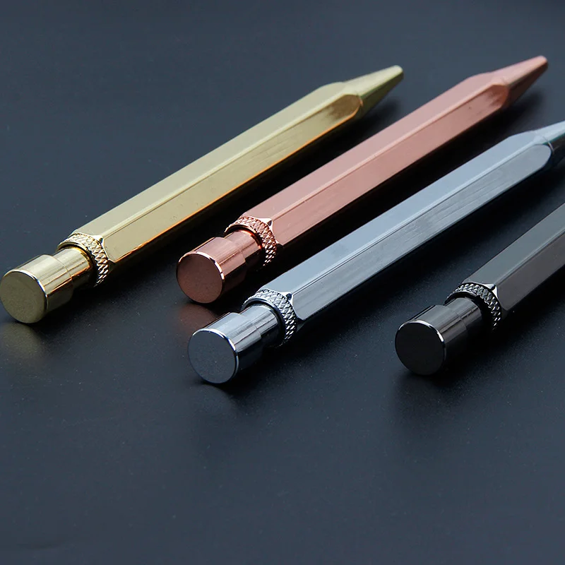 High Grade Gel Pen Rotating Threaded Brass Ballpoint New Gifts Golden Copper Pens Office School Stationery Precious Metal Pen