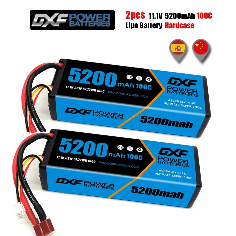 Dxf 3S Lipo 5200Mah 11.1V Batteria 100C Versione Blu Grafene Racing Series Hardcase Per Rc Car Truck Evader Bx Truggy 1/8 Buggy