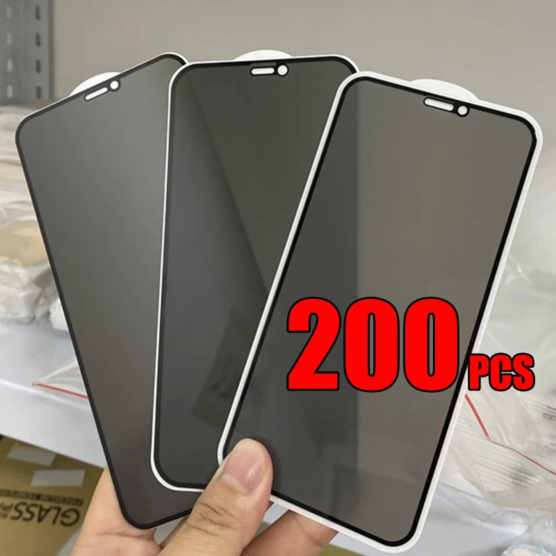 200pcs Privacy Tempered Glass Private Screen Protector Anti Glare Film