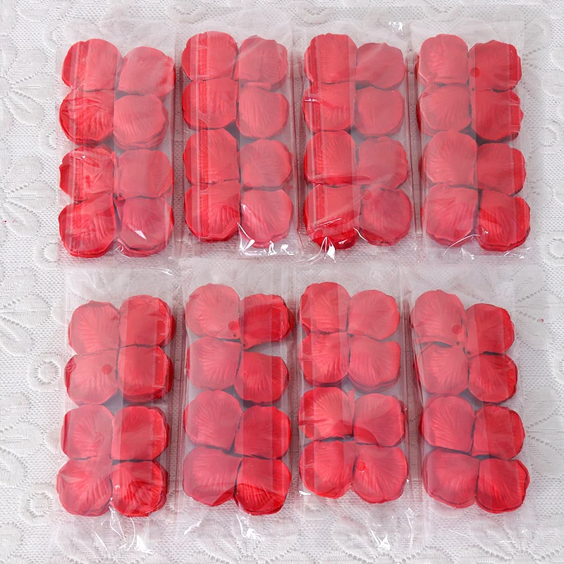 1000Pcs/Bag Red Artifical Rose Petals Romantic Flowers Marriage Silk Petals for Valentine Day Wedding Flower Decoration