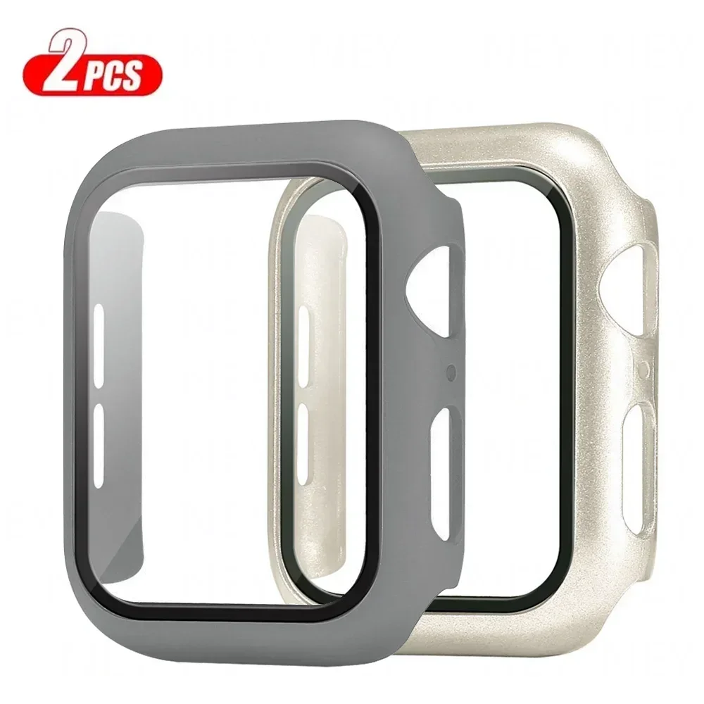 Premium Tempered Glass Screen Protector and Cover for Apple Watch - 2-Piece Set