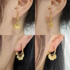 316L Stainless Steel Earring Hoop Earrings For Women Chain Earring Charm Geometric Round Star Snake Pendant Earring Jewelry Gift 5