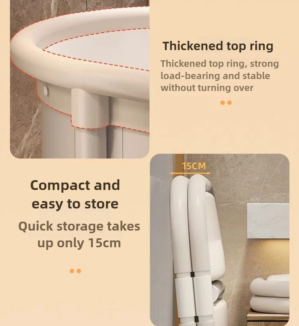 Installation-Free Foldable Bath Bucket Household Bath Bucket Adult and Child Bathtub Full Body Sweat Steam Bucket Tarpaulin 4