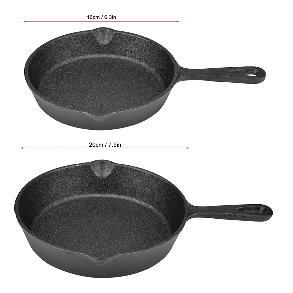 Cast Iron Skillet Cast Iron Vintage Iron Casting Pan 16cm 20cm Vintage Cast Iron Skillet Frying Pan Burnt NOn stick Cast Iron 4