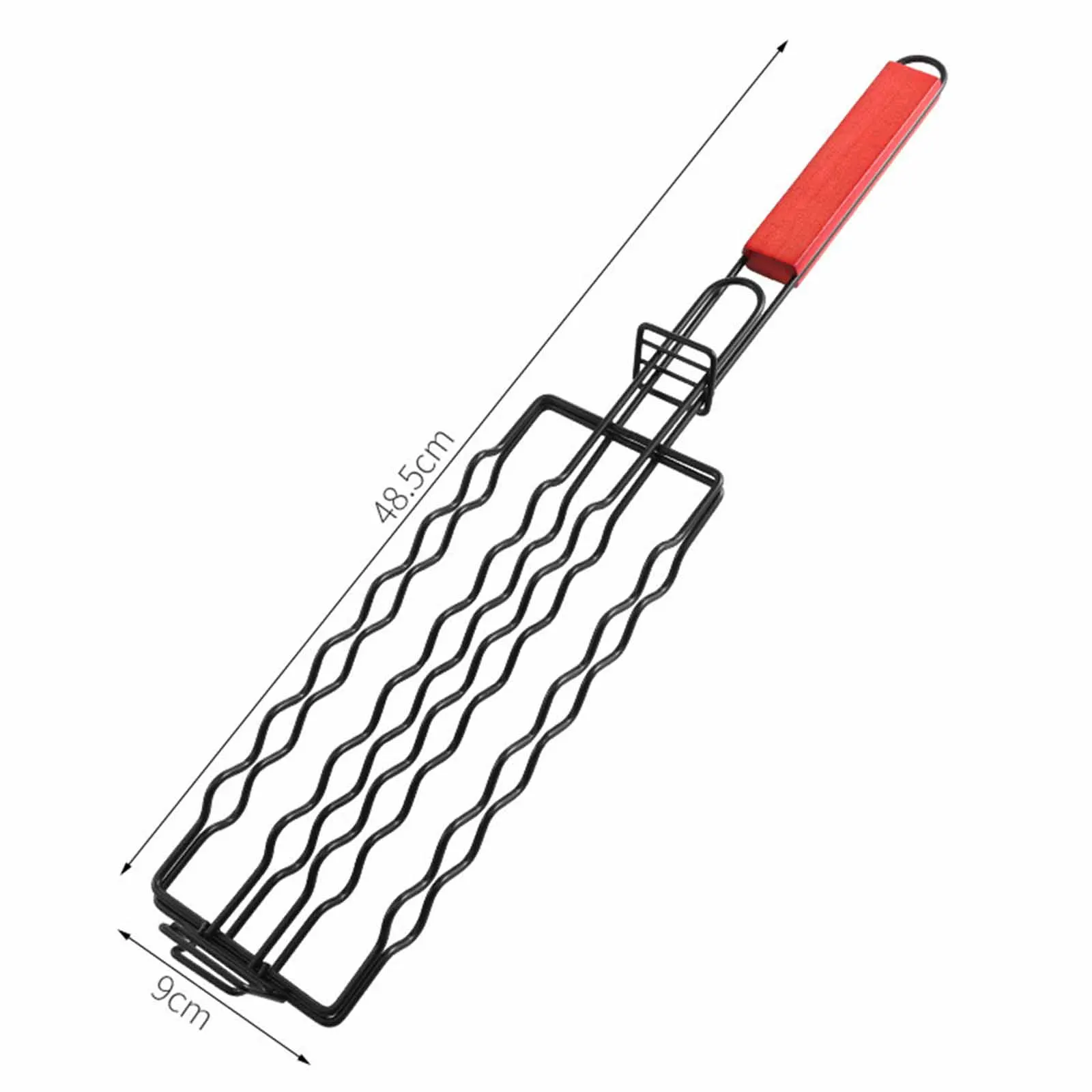 Hot Dogs Grilling Basket Folding Metal Barbecue Sausage Rack Grill Basket for Grilling Vegetables Seafood Diced Meat Outdoor