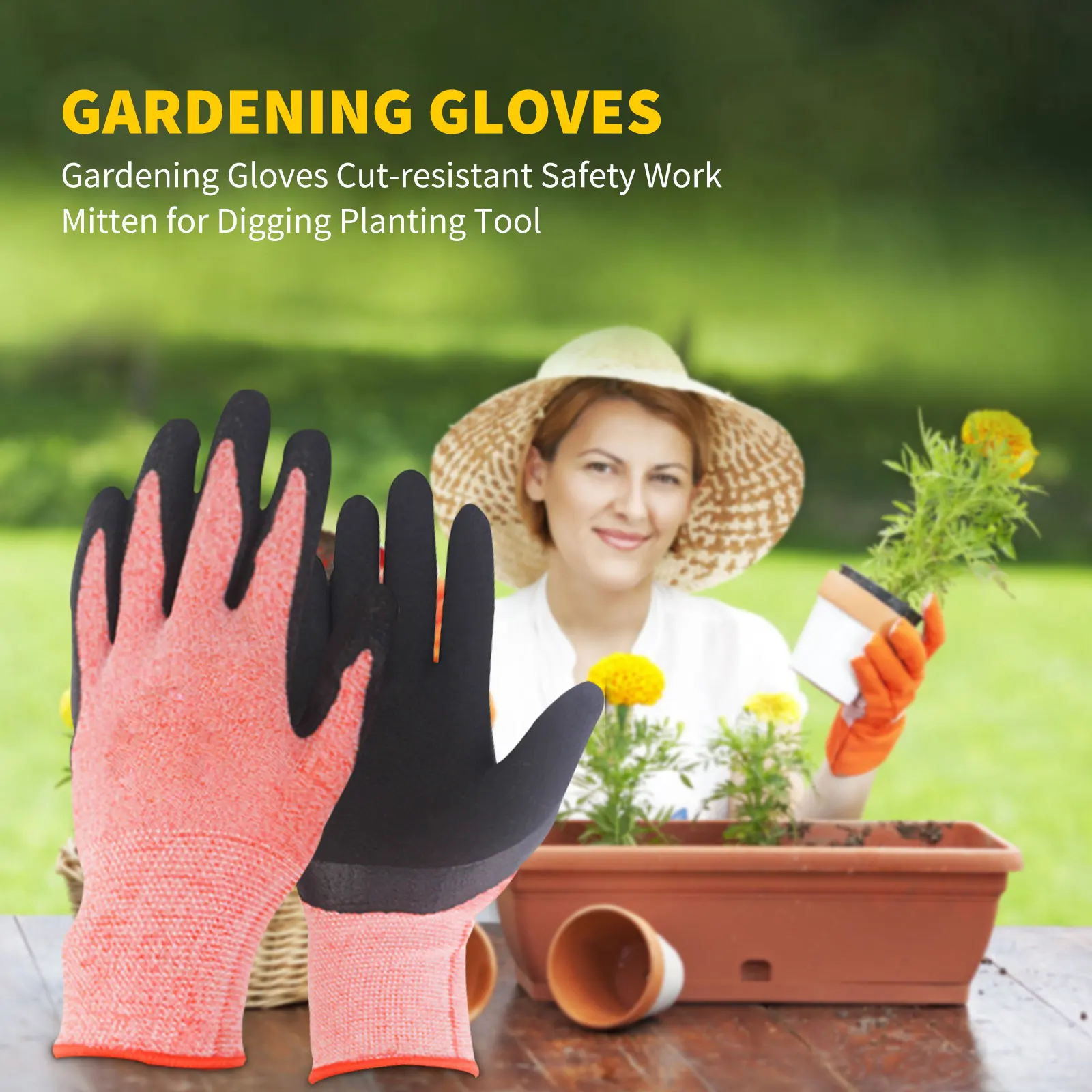 1 Pair Garden Gloves Household High Elastic Protection Outdoor Gardening Fishing Weeding Digging Seeding for Plant Flowers