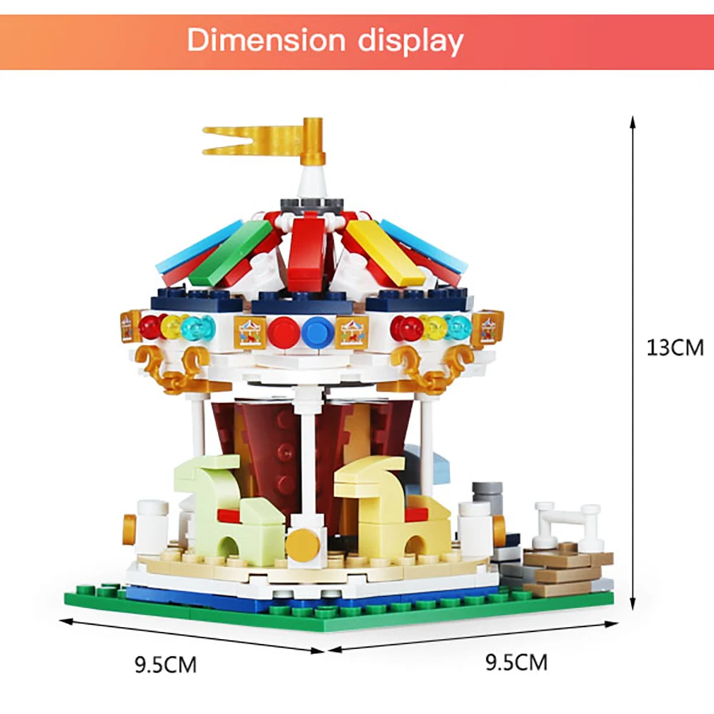 S2d84557e49e9498482a5a72354e3c91dC Klocki do budowy targowe blokuje diabelski młyn zestaw duże wahadło statek piracki karuzela Park rozrywki z instrukcją montażu
