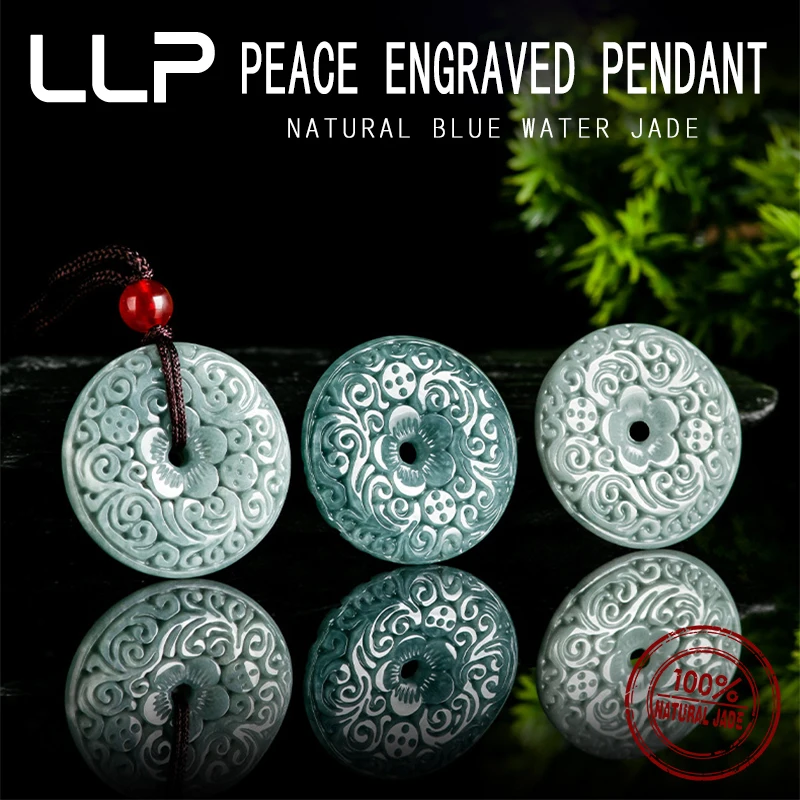 Natural Jade Peace Carved Pendant Fashion Jewelry Women Holiday Gifts