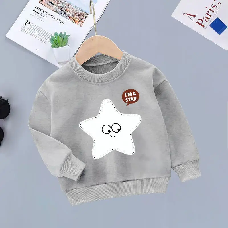 

2024 Elegant Fashion Harajuku Slim Fit Children Clothes Loose All Match T-shirts Casual Undershirt O Neck Long Sleeve Sweatshirt