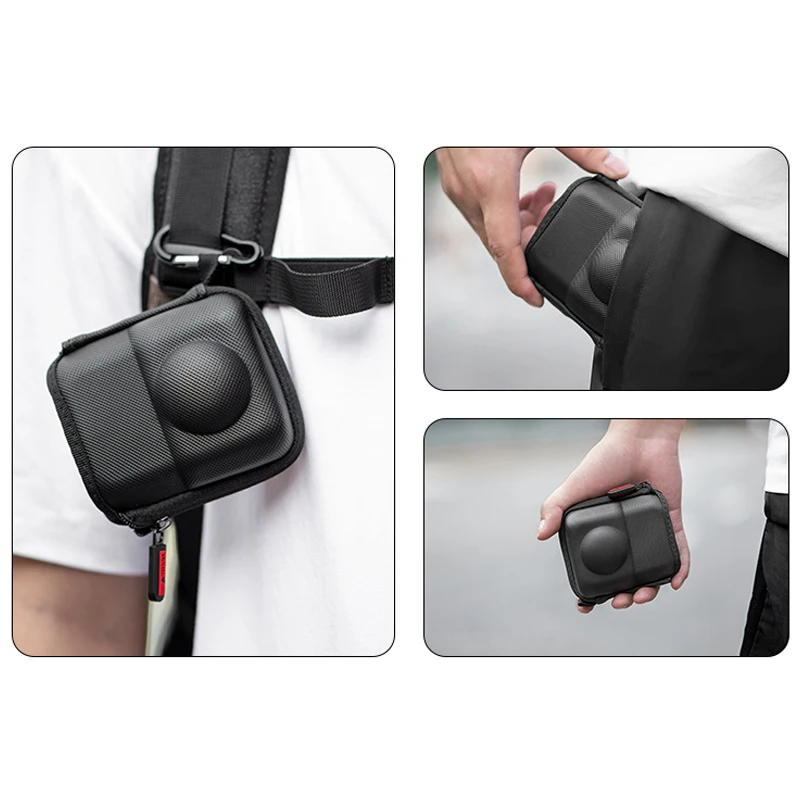 Portable Mini Storage Bag for DJI OSMO 360 Panoramic PU Leather Camera Protector Case Shockproof Anti-Scratch Camera Accessories