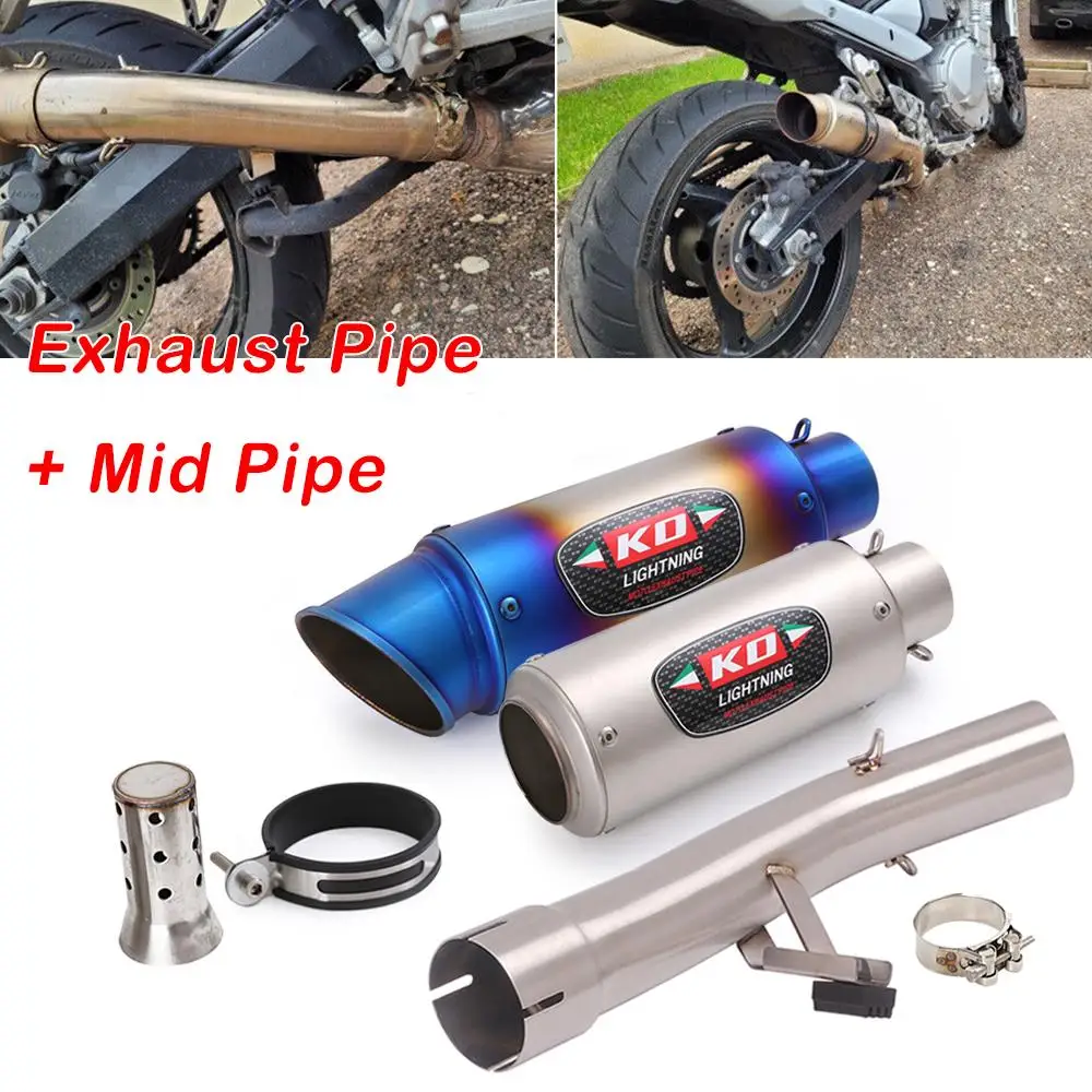 

51MM Exhaust Pipe FOR SUZUKI GSF650 GSX650F 07-16 GSF1250 07-18 Motorcycle Escape Muffler Mid Link Pipe Slip On With DB Killer