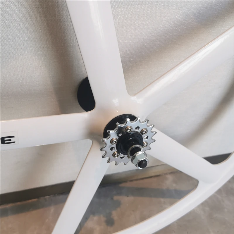 Bike Wheelset 700C Fixed Gear Bike Wheel Rim Magnesium Alloy Single Speed Track Bike Wheelset V Brake Fixie Racing Bicycle Rims