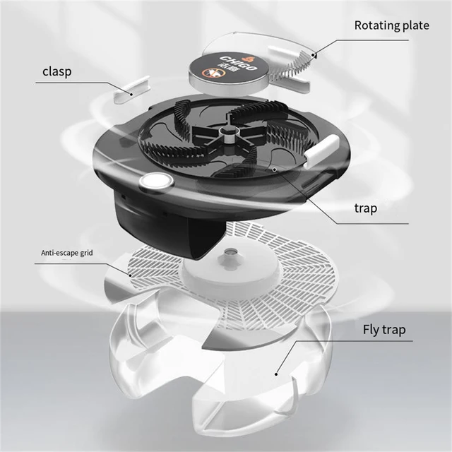 Automatikus Légykapó Usb Újratölthető Légycsapda Elektromos Kártevő Fogó Beltéri Kültéri Rovargyilkosok Csali/Kefével A Konyhához - Image 5