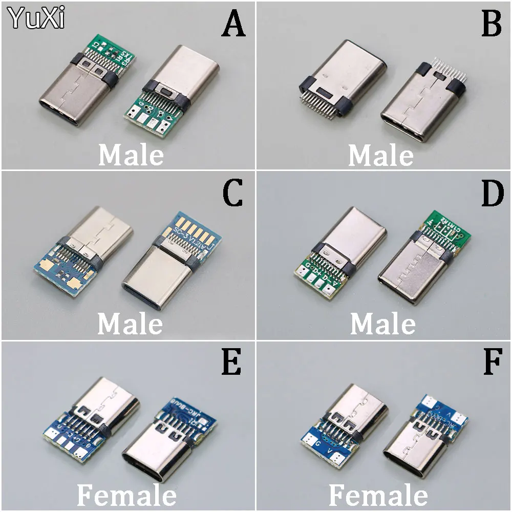 Yuxi 10pcs Typ-C USB-Stroma schluss Ladedock anschluss Stecker USB 3,1 Anschluss Typ C USB-Stecker/Buchse DIY-Buchse – Detail 1