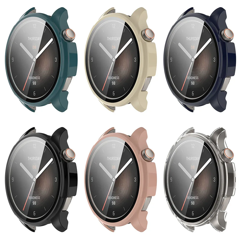 Amazfit Balance Durable Protective Case with Tempered Glass Screen Protector and Bumper Cover Accessories