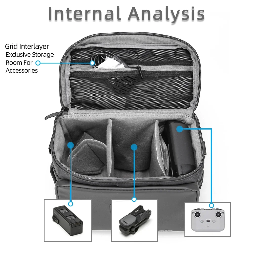 Sac de transport bandoulière pour DJI Mavic 3 Pro avec fermeture éclair et poignée de transport
