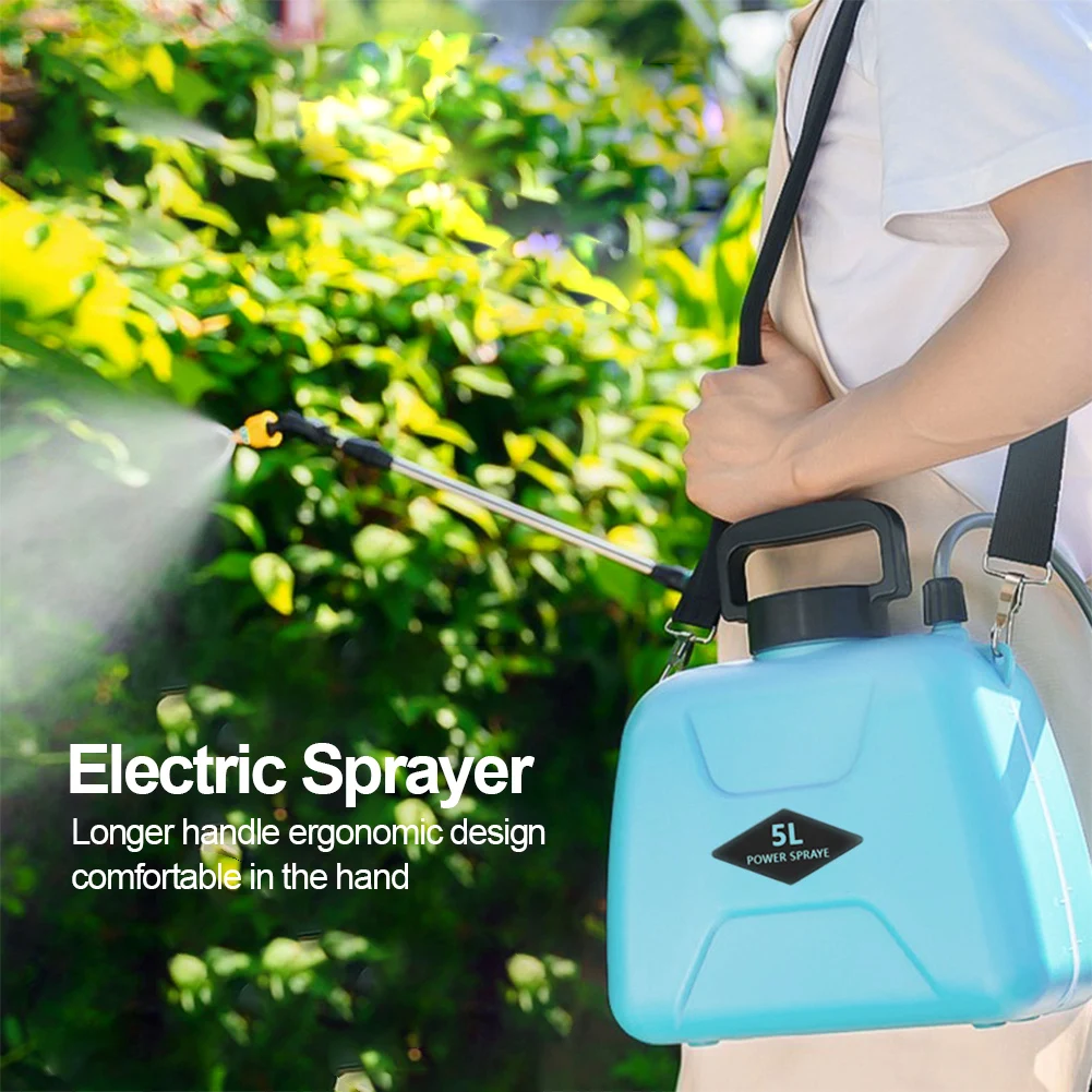 5L Electric Sprayer USB Rechargeable Garden Irrigation Sprinkler 2Mode Telescopic Handle with Shoulder Strap Garden Plant Mister