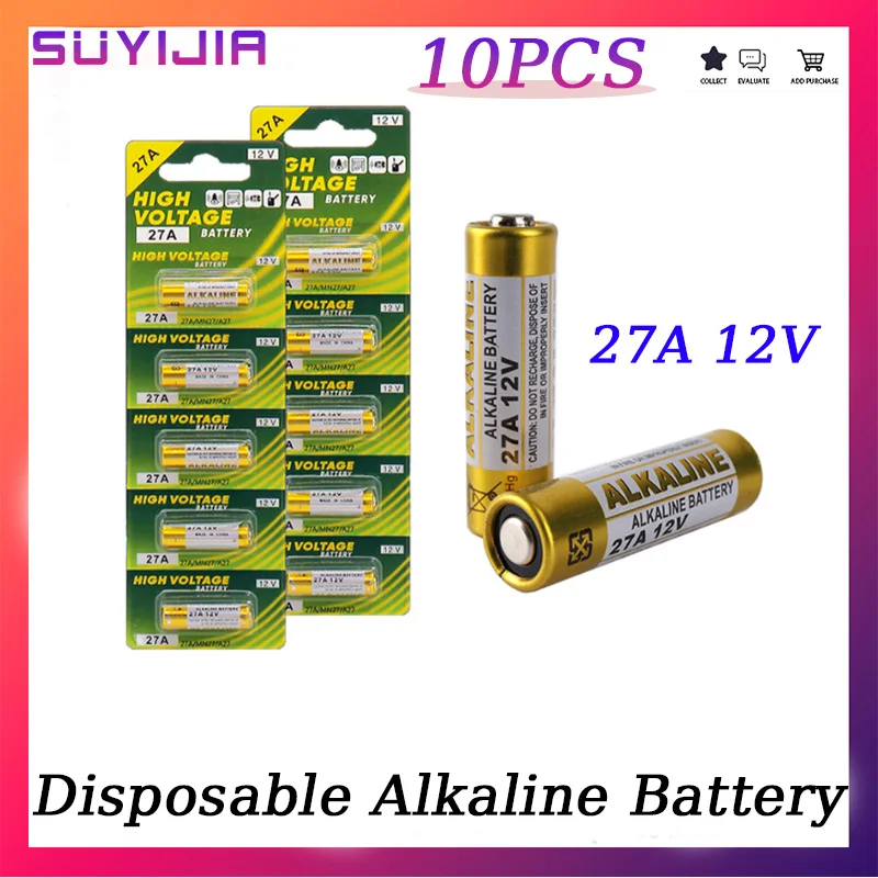 Щелочная сухая батарея G27A MN27 MS27 GP27A L828 V27GA ALK27A A27BP K27A VR27 R27A для пульта дистанционного управления занавесками, 10 шт.