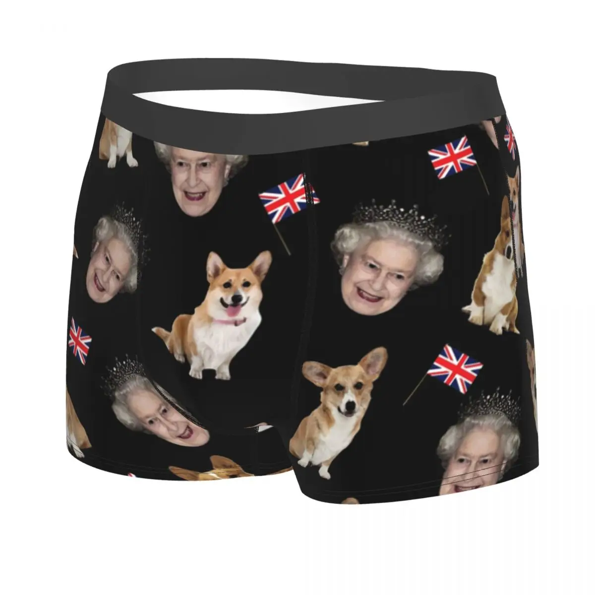 Queen Elizabeth And Corgis Pattern Boxer Shorts For Homme 3D Printed Male Underwear Panties Briefs Breathbale Underpants 2