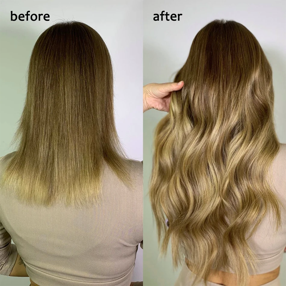 7Pcs Clip in Human Hair Extensions Straight Balayage Hair Extensions Vrigin Remy Human Clip Ins for Women 14 to 24 Inch