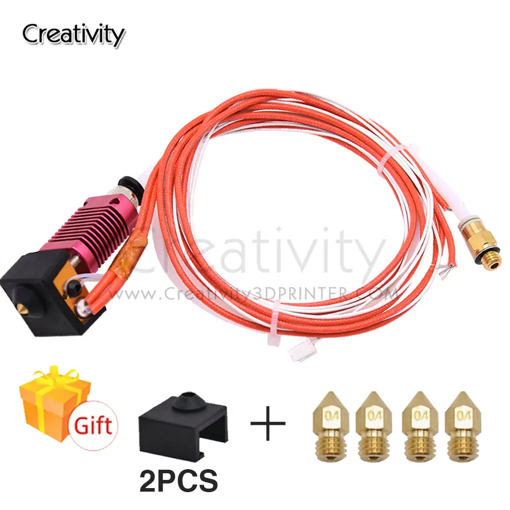 Creativity  Hot new 1.75mm Extruder Hotend kit Aluminum Heat Block For 3D Printer Ender3/CR10/CR10S With 0.4mm Nozzle printer