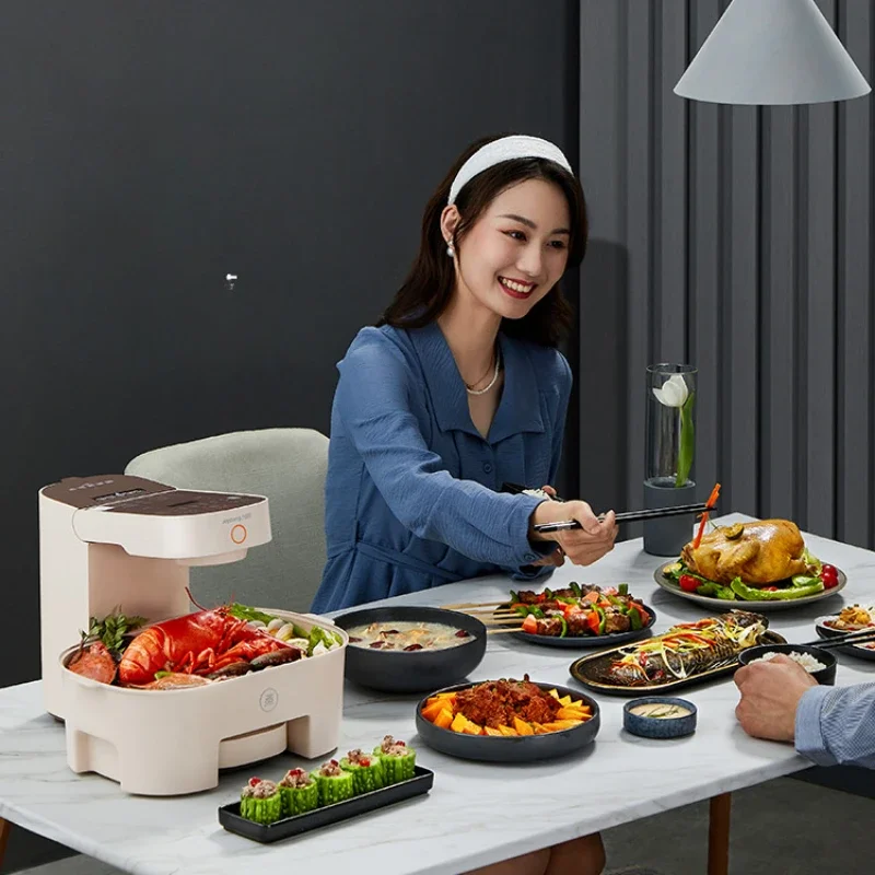 Electric Steamer Jiuyang Foldable Multi-Functional Transparent Steam Box Steam Cage Capacity Multi-Layer Breakfast Machine