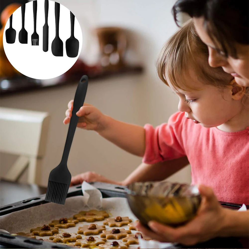 BPA-Free Silicone Cooking Utensils Set Spatulas, Scrapers, Spoons, and Brushes for Baking and Cooking Kitchen Tools