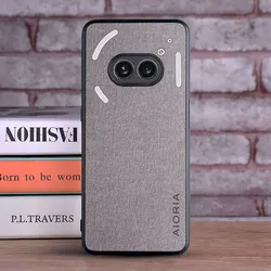 Leather Textile Fashion Cover - Phone (2a) Plus (Light Grey)
