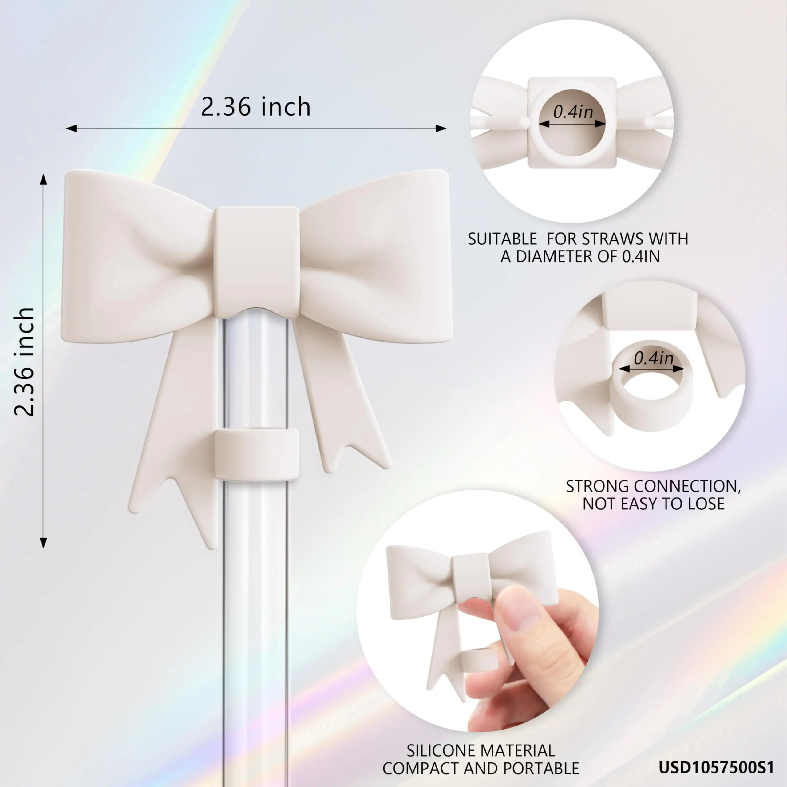Compatible with Stanley Cup Accessories-3Pcs 10mm Bow Straw Topper for Stanley 30&40 Oz Tumbler with Handle