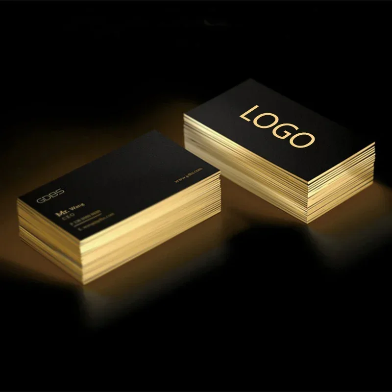 Business Card High-end Hot Stamping Double-sided Printing Business Card 500G Paper 100PCS Business cards